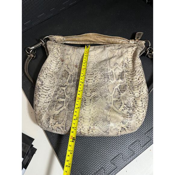 Coach Kristen Brown Tan Embossed Python Leather Purse Hobo E1026 15361 - Picture 11 of 12